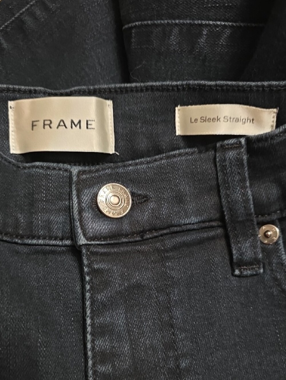 Frame Denim Le Sleek High Straight Jeans in Dark Indigo - Picture 9 of 10